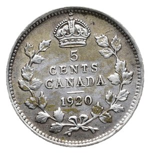 obverse: CANADA  - George V - 5 Cents argento 1920