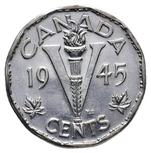 obverse: CANADA  - George VI - 5 Cents 1945
