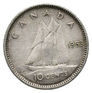 obverse: CANADA  -  10 Cents argento 1953