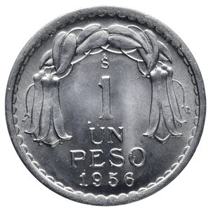 obverse: CILE - 1 Peso 1956