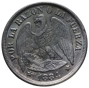 reverse: CILE - 1 Peso argento 1884