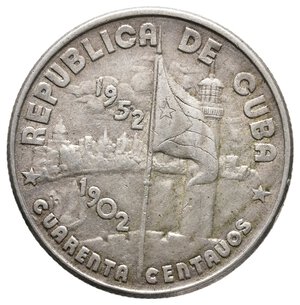 obverse: CUBA - 40 Centavos argento 1952