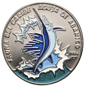 obverse: CUBA - 1 Peso 1994 - Fauna del Caribe - Colorata