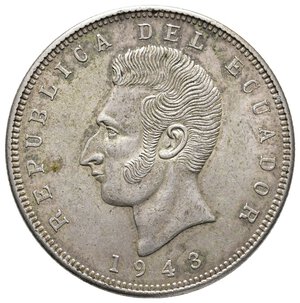reverse: ECUADOR - 50 Sucres argento 1943