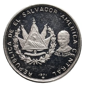 reverse: EL SALVADOR - 1 Colon argento 1971 PROOF RARA