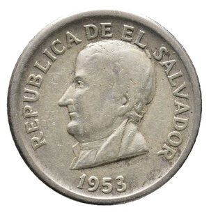 reverse: EL SALVADOR - 25 Centavos argento 1953