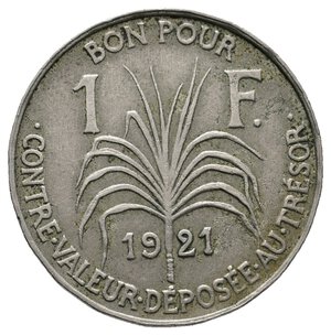 obverse: GUADELOUPE - 1 Franc 1921 RARO