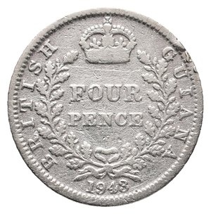 obverse: GUYANA - George VI - 4 Pence argento 1948