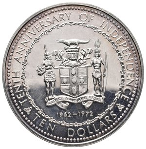 obverse: JAMAICA - 10 Dollars argento 1972