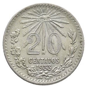 obverse: MESSICO - 20 Centavos argento 1933