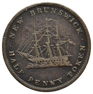 obverse: NEW BRUNSWICK - Victoria Queen - Half Penny token 1843