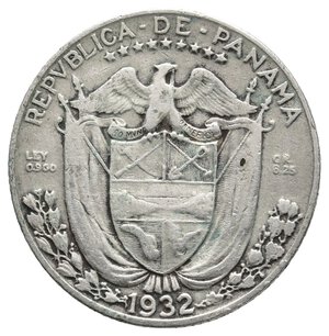 reverse: PANAMA - 1/4 De Balboa argento 1932