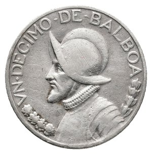 obverse: PANAMA - 1/10 De Balboa argento 1947