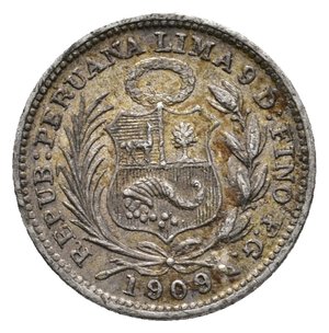 obverse: PERU - 1/2 Dinero argento 1909