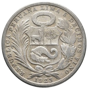 obverse: PERU - 1 Sol argento 1923
