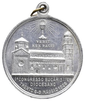 reverse: Medaglia  Devozionale  Congresso Eucaristico Trento 1926 - Diam.36 mm