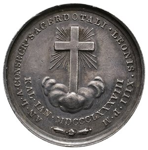 obverse: Medaglia  Devozionale Leone XIII argento - 1888  Diam.30 mm