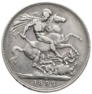 obv: GRAN BRETAGNA - Victoria queen - Crown argento 1892