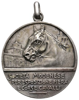 obverse: Medaglia Societa  Modenese esposizione Cavalli -argento -  diam.34 mm