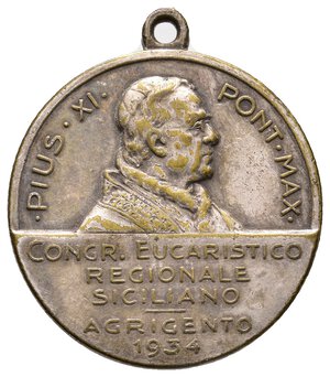 reverse: Medaglia Congresso Eucaristico Agrigento 1934 - diam.26 mm