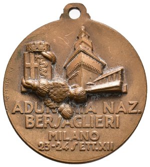 reverse: Medaglia Fascista Adunata Bersaglieri Milano 1934 - diam.32 mm