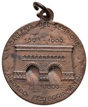 obverse: Medaglia Ricordo Festeggiamenti Galleria del Sempione 1906 - diam.30 mm
