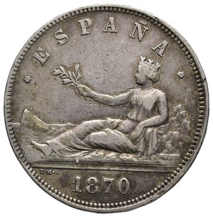 obv: SPAGNA - 5 Pesetas argento 1870
