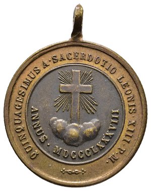 obverse: Medaglia  Devozionale Leone XIII  - 1888  Diam.26 mm