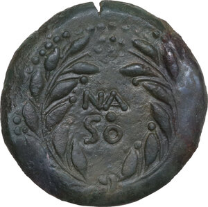 reverse: Panormos.  Under Roman Rule. AE As, after 212 BC. Naso quaestor
