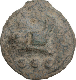 reverse: Janus/prow to right libral series.. AE Cast Quadrans, c. 225-217 BC