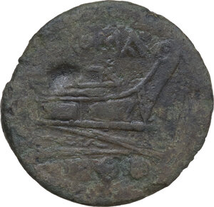 reverse: Anonymous post-semilibral series.. AE Quadrans, Luceria mint (?) 215-212 BC