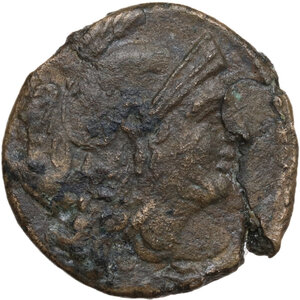obverse: Corn-ear (first) series.. AE Uncia. Sicily, 214-212 BC