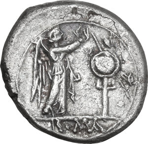 reverse: Anonymous. Fourrée Victoriatus, uncertain Campanian mint, 214 BC