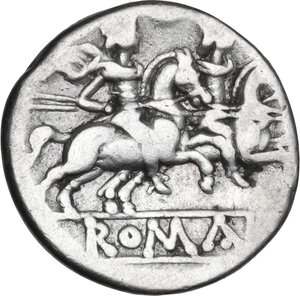 reverse: Crescent first series. AR Denarius, uncertain South Italian mint, 207 BC