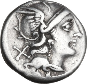obverse: Anonymous. AR Denarius, 157-156 BC