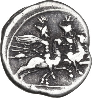 reverse: Anonymous. AR Denarius, Roma mint, 160 s (?) BC