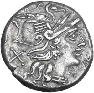 obverse: L. Saufeius. AR Denarius, 152 BC