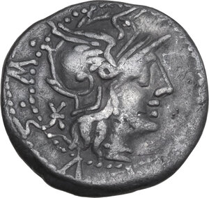 obverse: M. Acilius M.f.. AR Denarius, 130 BC
