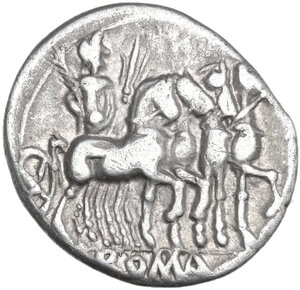 reverse: M. Vargunteius. AR Denarius, 130 BC