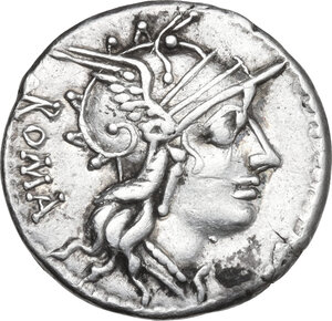 obverse: M. Tullius. AR Denarius, 120 BC
