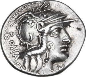 obverse: M. Calidius, Q. Metellus and Cn. Fulvius. AR Denarius, 117 or 116 BC