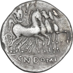 reverse: Cn. Domitius Ahenobarbus. AR Denarius, 116 or 115 BC