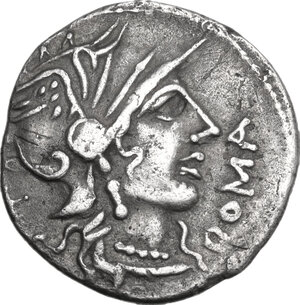 obverse: Cn. Domitius Ahenobarbus. AR Denarius, 116 or 115 BC