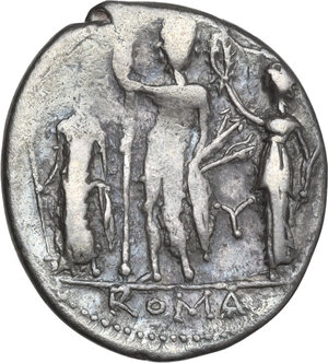 reverse: Cn. Blasio Cn.f.. AR Denarius, 112-111 BC