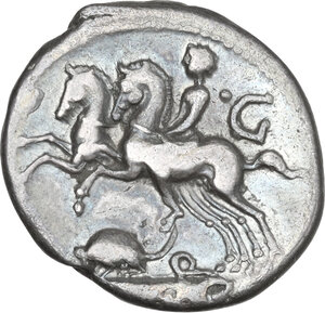 reverse: Ti. Quinctius. AR Denarius, 112 or 111 BC