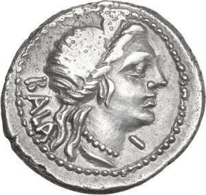 obverse: C. Allius Bala. AR Denarius, 92 BC