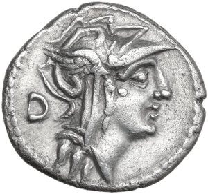 obverse: D. Junius Silanus L.f.. AR Denarius, 91 BC