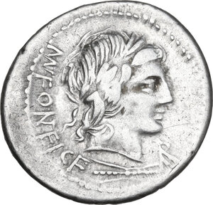 obverse: Mn. Fonteius C.f.. AR Denarius, 85 BC