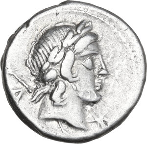 obverse: Pub. Crepusius. AR Denarius, 82 BC