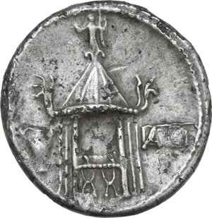 reverse: Q. Cassius Longinus. AR/AE Fourrèe Denarius, 55 BC